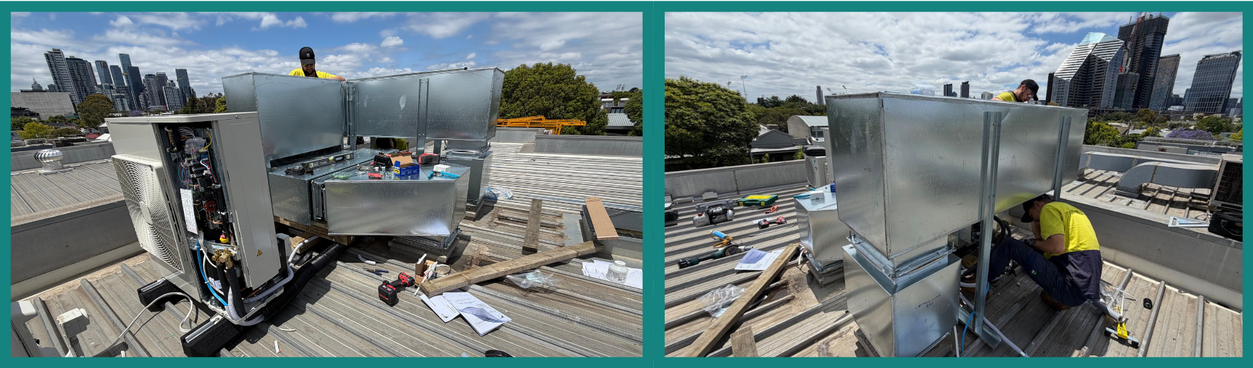 Port Melbourne townhouse flat roof air conditioning installation